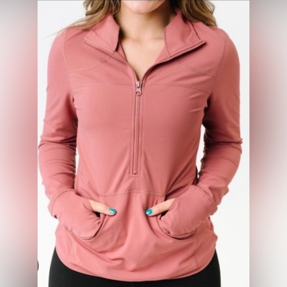 Zyia Active Half Zip Pullover Long Sleeve w/Kangaroo Pocket - Picture 1 of 7